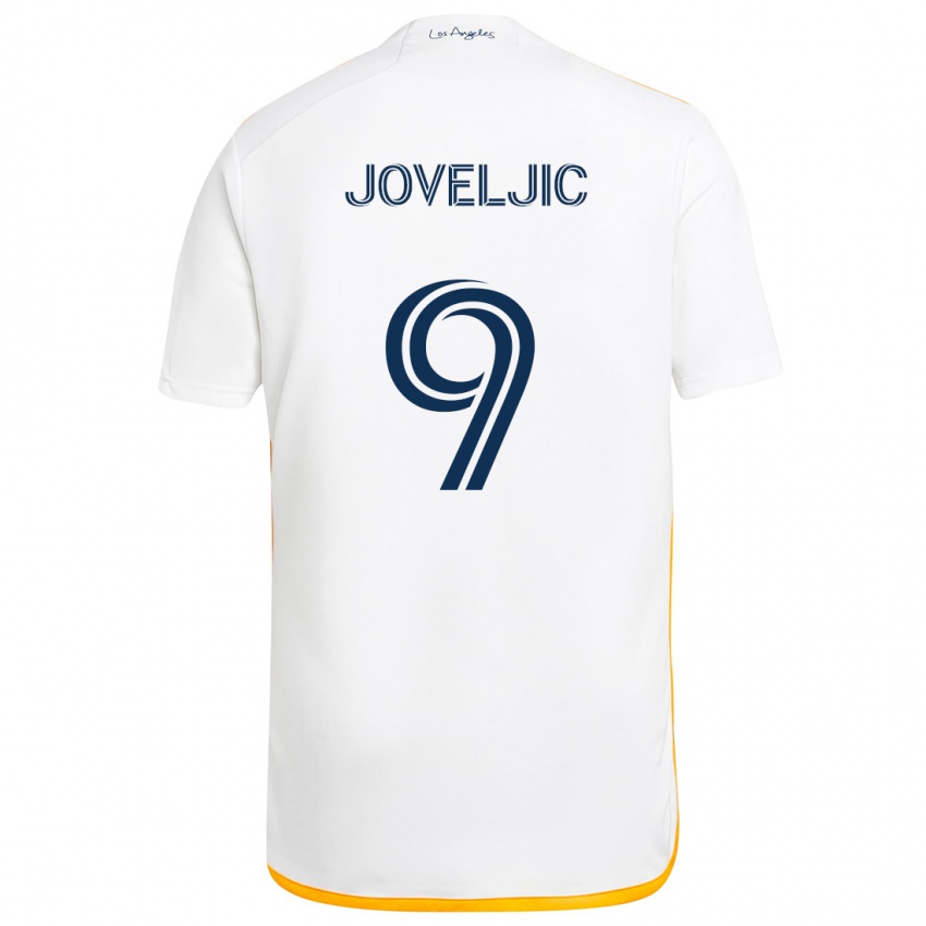 Kinder Dejan Joveljic #9 Weiß Gelb Heimtrikot Trikot 2024/25 T-Shirt