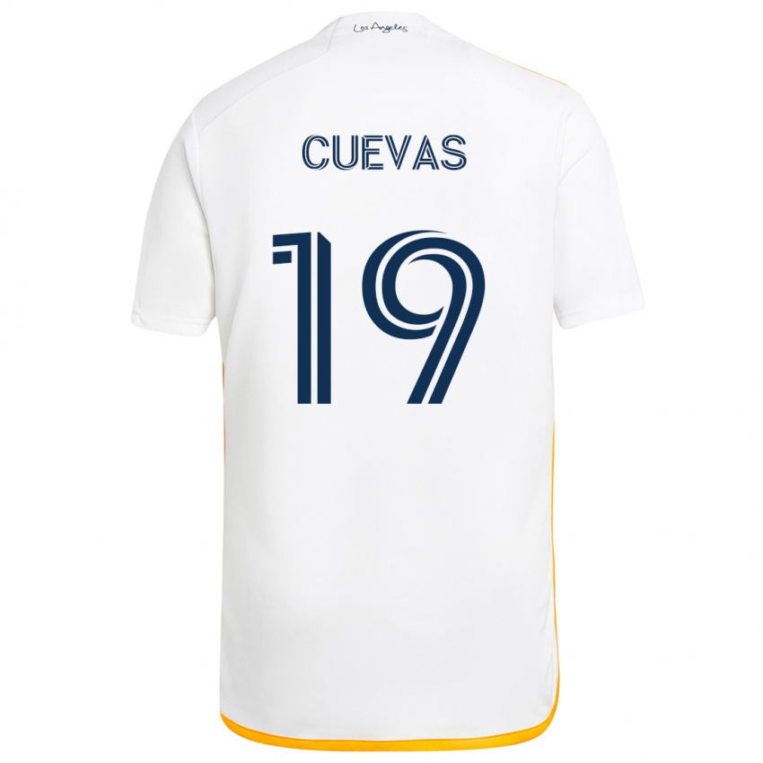 Kinder Mauricio Cuevas #19 Weiß Gelb Heimtrikot Trikot 2024/25 T-Shirt