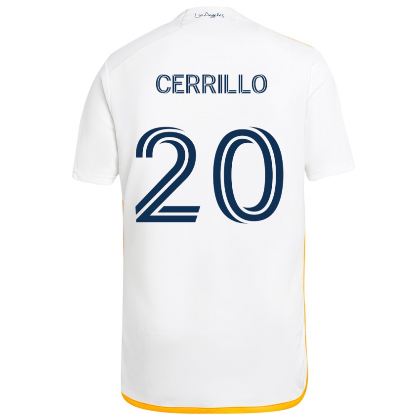 Kinder Edwin Cerrillo #20 Weiß Gelb Heimtrikot Trikot 2024/25 T-Shirt