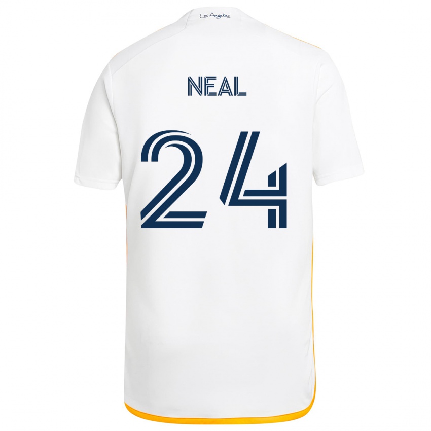 Kinder Jalen Neal #24 Weiß Gelb Heimtrikot Trikot 2024/25 T-Shirt