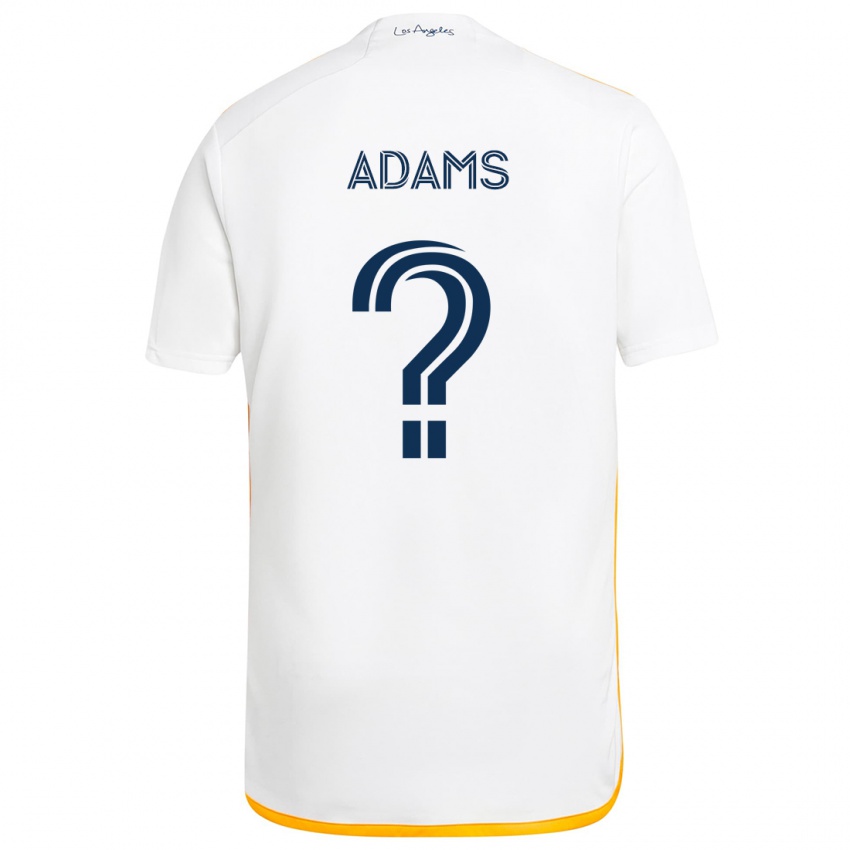 Kinder Lucca Adams #0 Weiß Gelb Heimtrikot Trikot 2024/25 T-Shirt