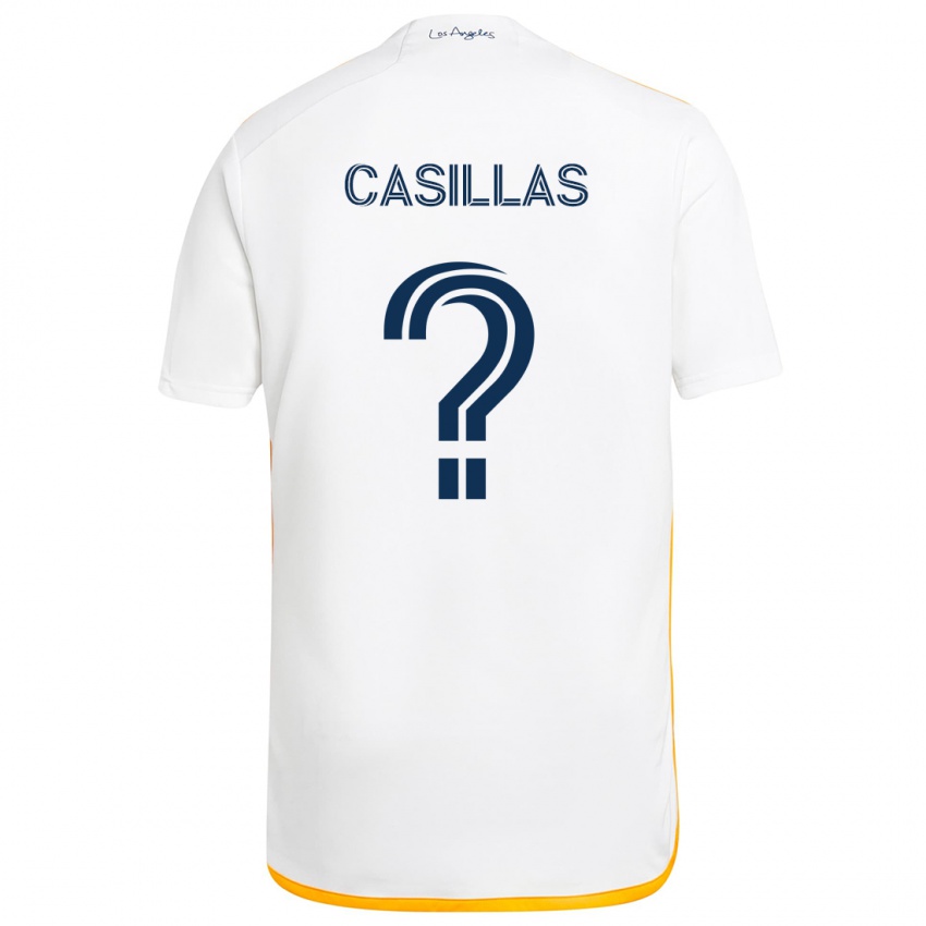 Kinder Victor Casillas #0 Weiß Gelb Heimtrikot Trikot 2024/25 T-Shirt