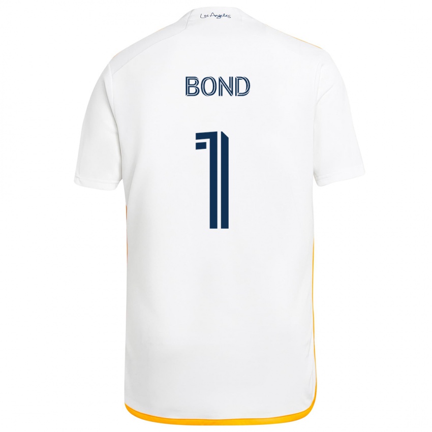 Kinder Jonathan Bond #1 Weiß Gelb Heimtrikot Trikot 2024/25 T-Shirt