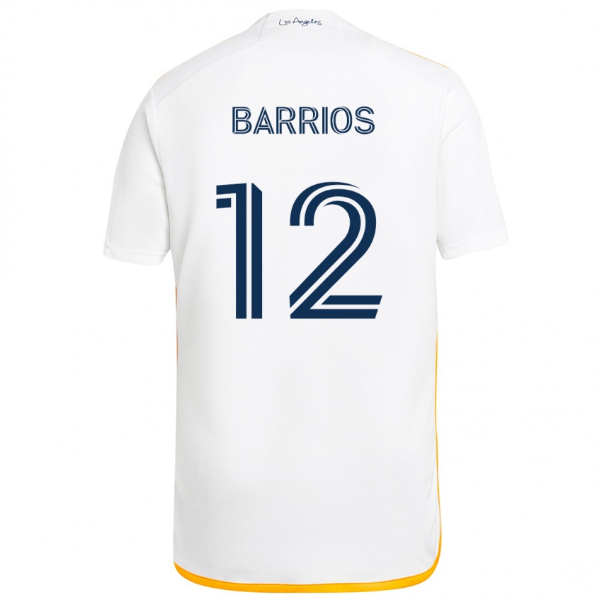 Kinder Michael Barrios #12 Weiß Gelb Heimtrikot Trikot 2024/25 T-Shirt