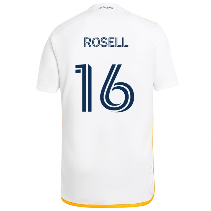 Kinder Uri Rosell #16 Weiß Gelb Heimtrikot Trikot 2024/25 T-Shirt