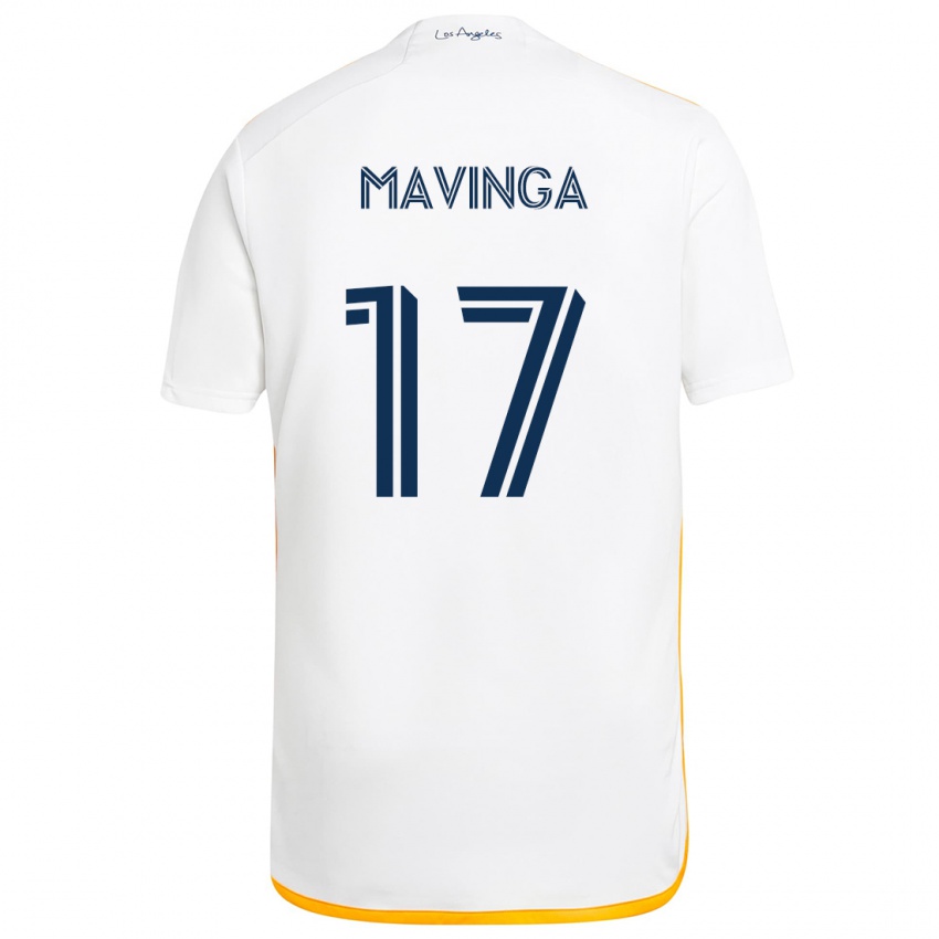 Kinder Chris Mavinga #17 Weiß Gelb Heimtrikot Trikot 2024/25 T-Shirt