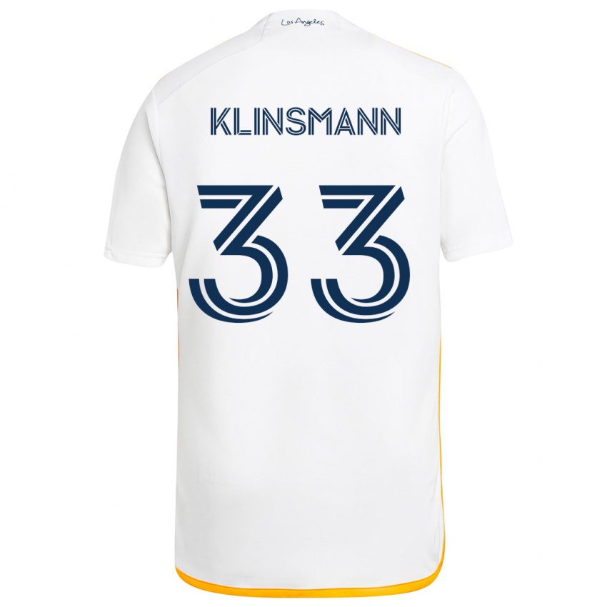 Kinder Jonathan Klinsmann #33 Weiß Gelb Heimtrikot Trikot 2024/25 T-Shirt