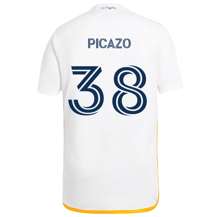 Kinder Axel Picazo #38 Weiß Gelb Heimtrikot Trikot 2024/25 T-Shirt