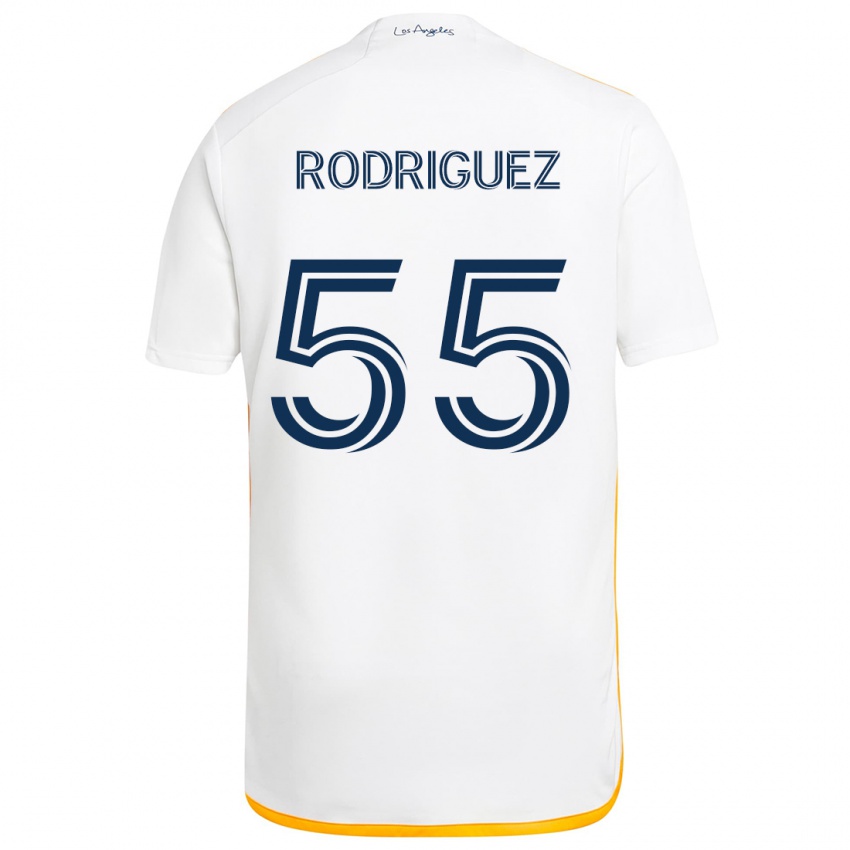 Kinder Diego Rodriguez #55 Weiß Gelb Heimtrikot Trikot 2024/25 T-Shirt