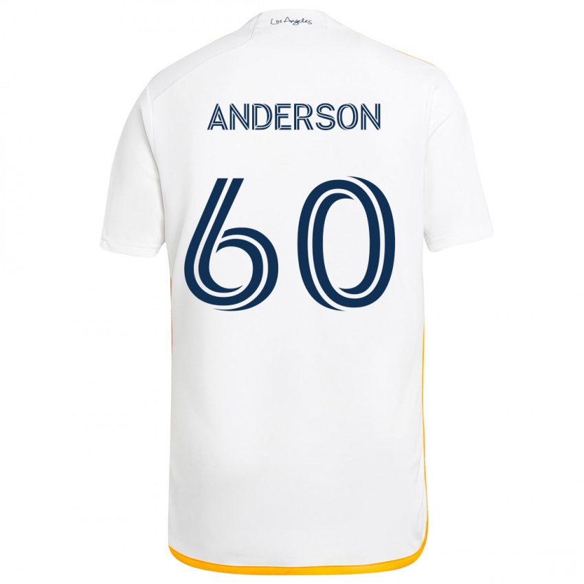 Kinder Nolan Anderson #60 Weiß Gelb Heimtrikot Trikot 2024/25 T-Shirt