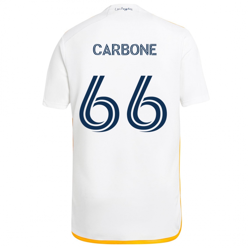 Kinder Matteo Carbone #66 Weiß Gelb Heimtrikot Trikot 2024/25 T-Shirt