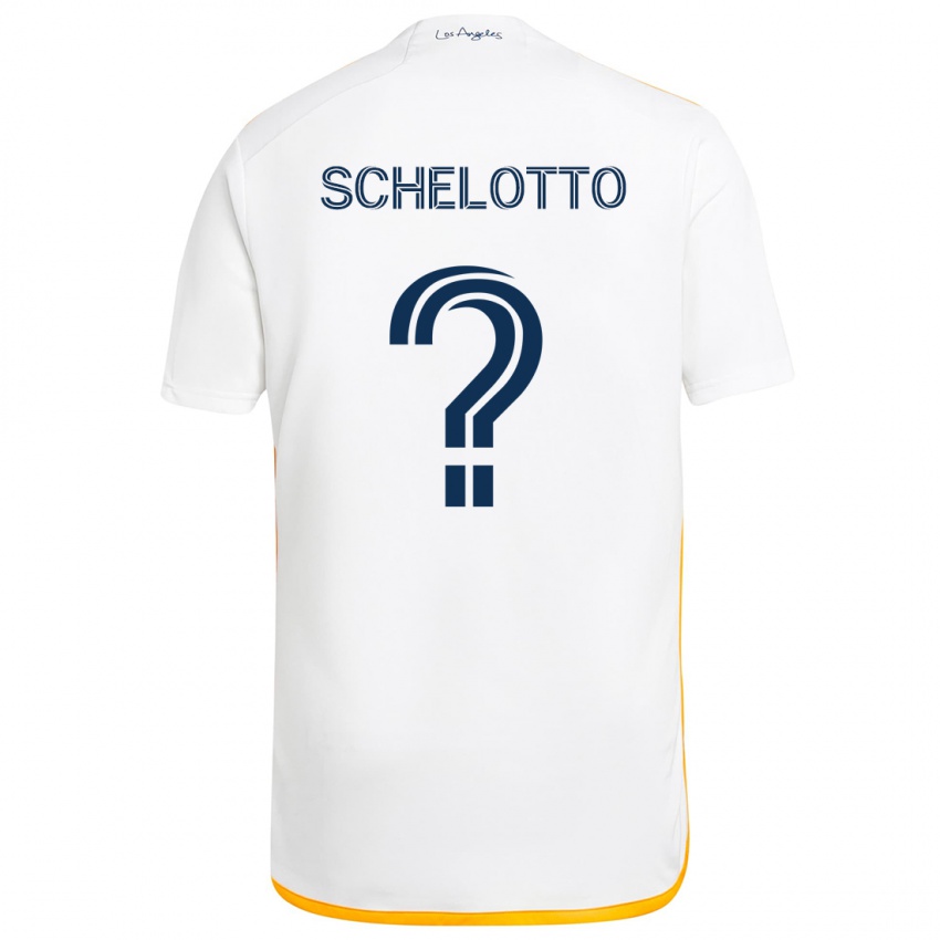 Kinder Nicolas Barros Schelotto #0 Weiß Gelb Heimtrikot Trikot 2024/25 T-Shirt