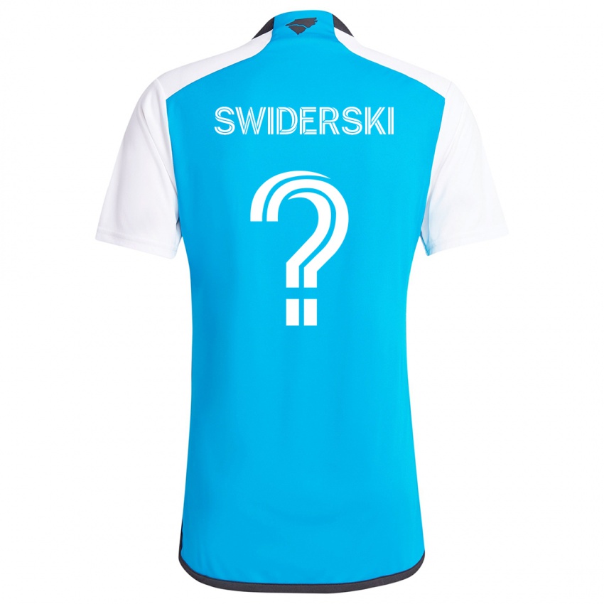 Kinder Karol Swiderski #0 Blau Weiss Heimtrikot Trikot 2024/25 T-Shirt