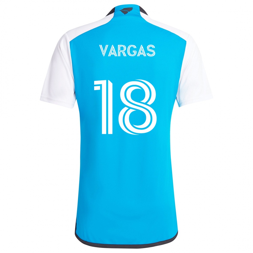 Kinder Kerwin Vargas #18 Blau Weiss Heimtrikot Trikot 2024/25 T-Shirt