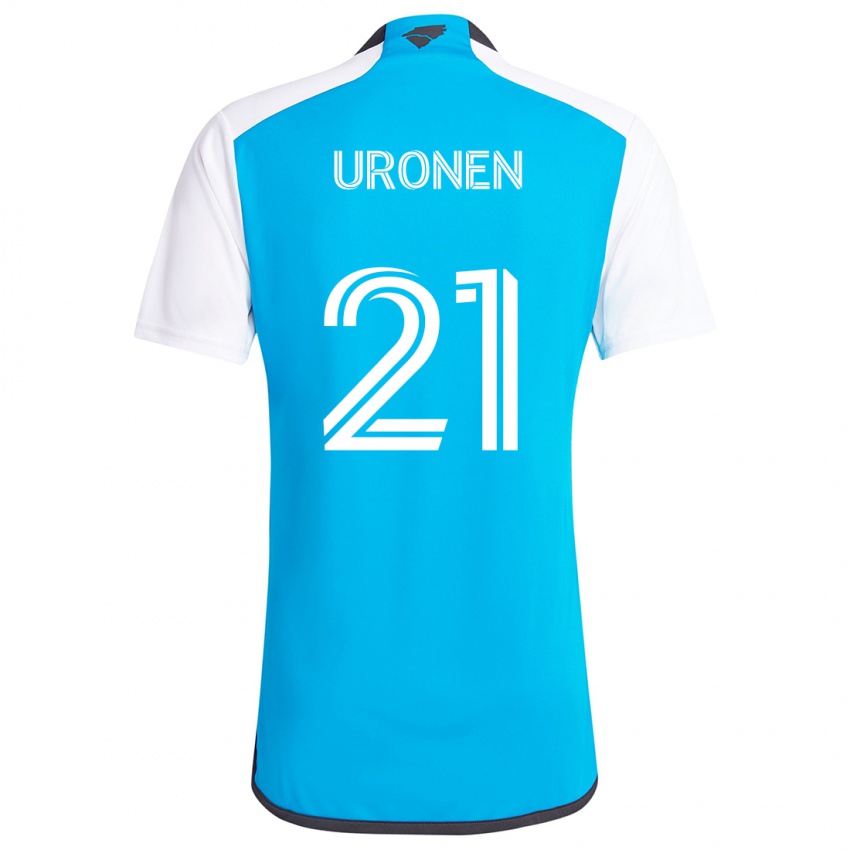 Kinder Jere Uronen #21 Blau Weiss Heimtrikot Trikot 2024/25 T-Shirt