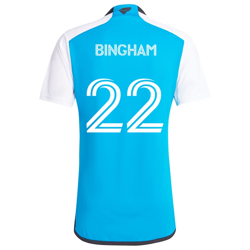 Kinder David Bingham #22 Blau Weiss Heimtrikot Trikot 2024/25 T-Shirt