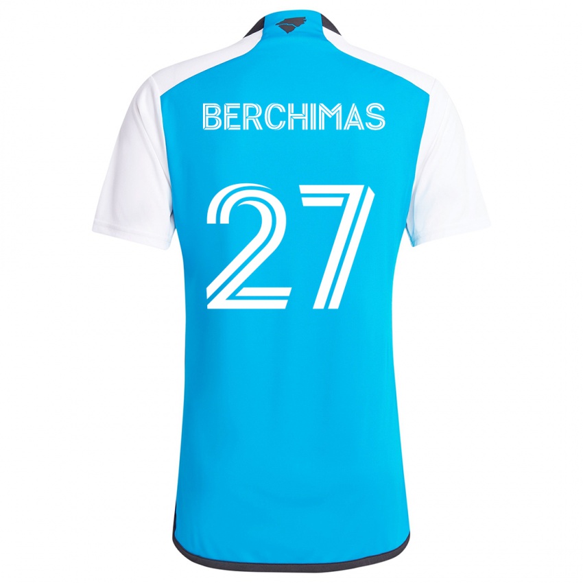 Kinder Nimfasha Berchimas #27 Blau Weiss Heimtrikot Trikot 2024/25 T-Shirt