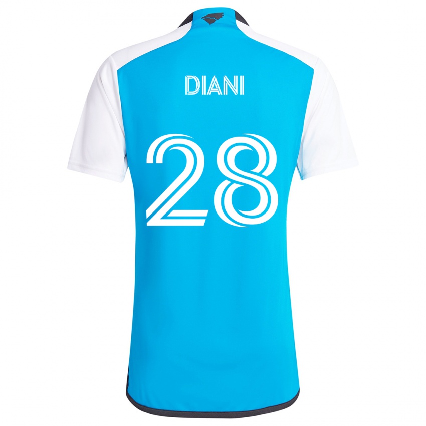 Kinder Djibril Diani #28 Blau Weiss Heimtrikot Trikot 2024/25 T-Shirt