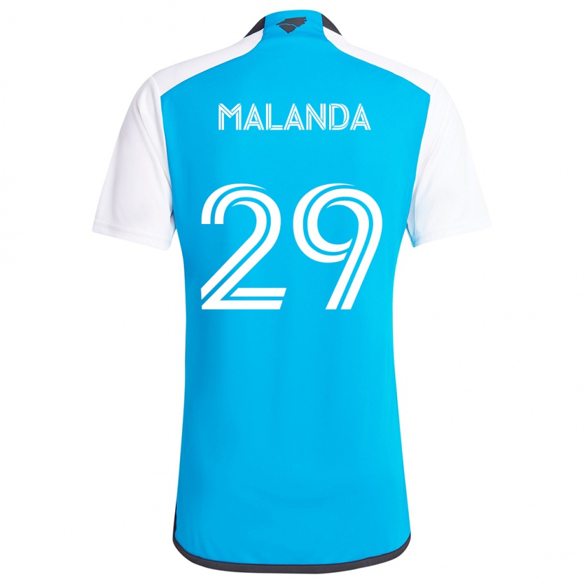 Kinder Adilson Malanda #29 Blau Weiss Heimtrikot Trikot 2024/25 T-Shirt