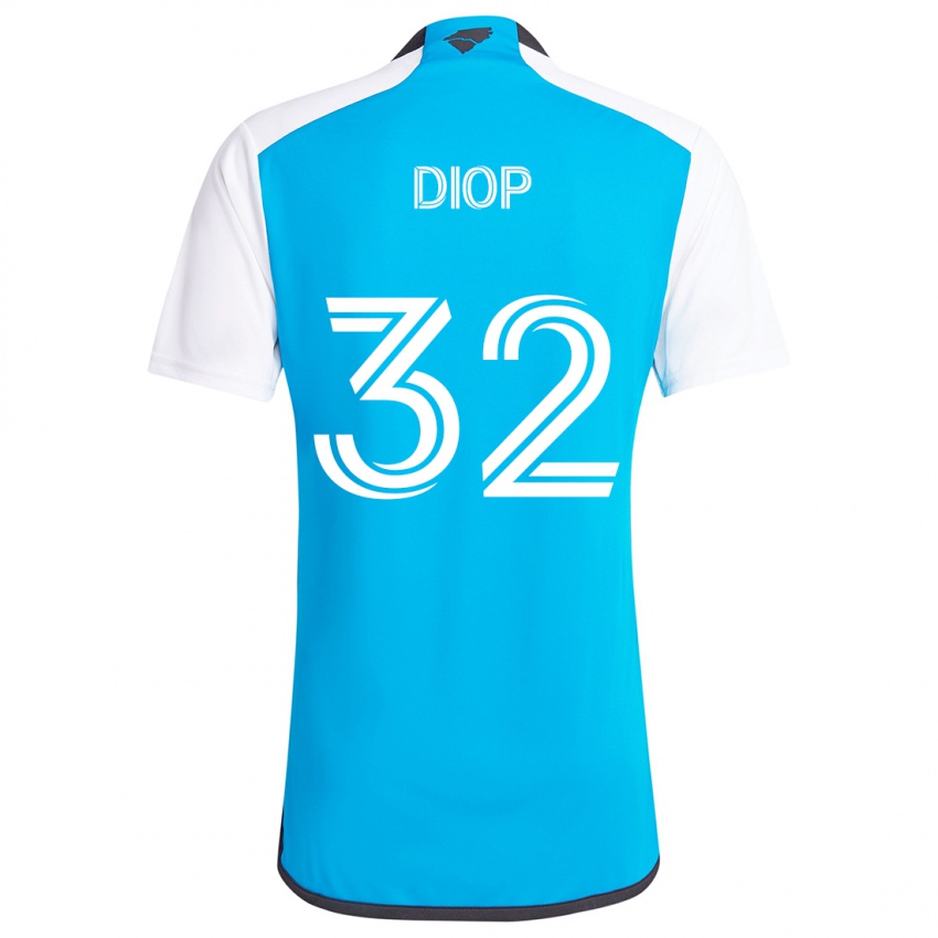 Kinder Hamady Diop #32 Blau Weiss Heimtrikot Trikot 2024/25 T-Shirt