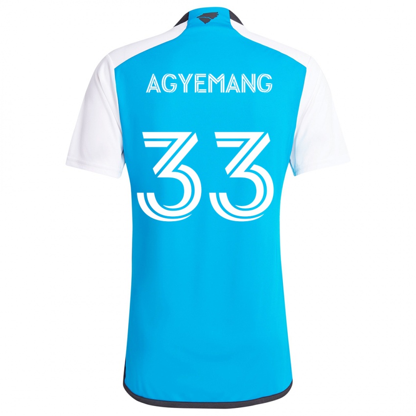 Kinder Patrick Agyemang #33 Blau Weiss Heimtrikot Trikot 2024/25 T-Shirt