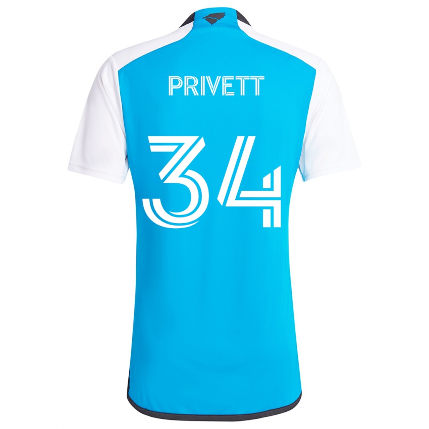 Kinder Andrew Privett #34 Blau Weiss Heimtrikot Trikot 2024/25 T-Shirt