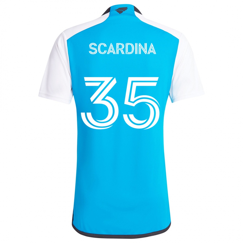 Kinder Nick Scardina #35 Blau Weiss Heimtrikot Trikot 2024/25 T-Shirt