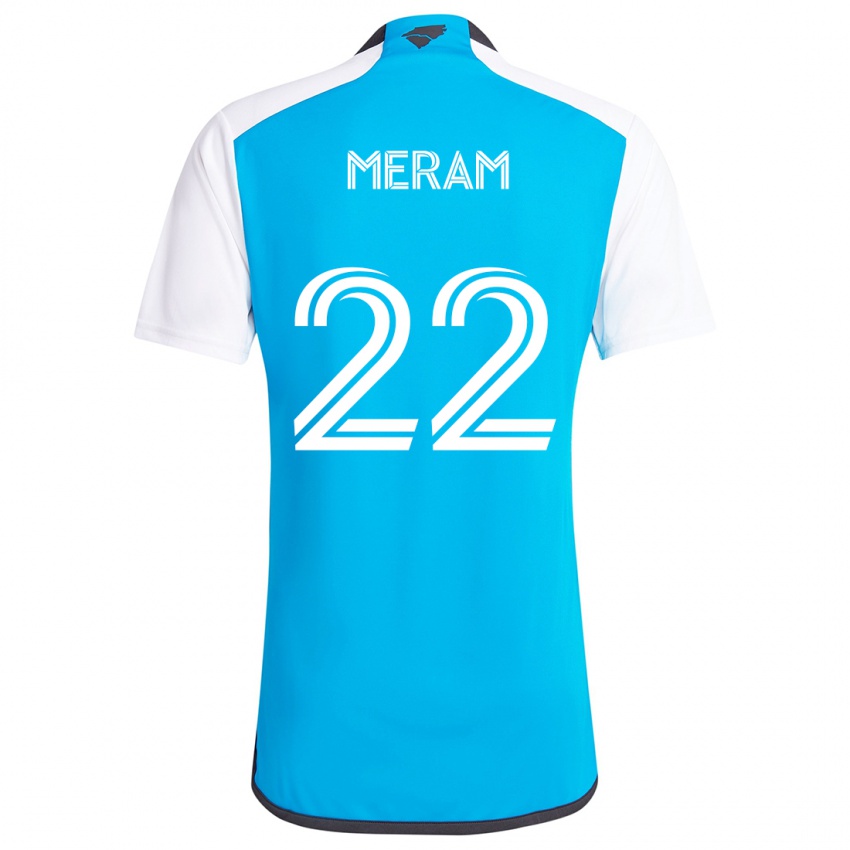 Kinder Justin Meram #22 Blau Weiss Heimtrikot Trikot 2024/25 T-Shirt