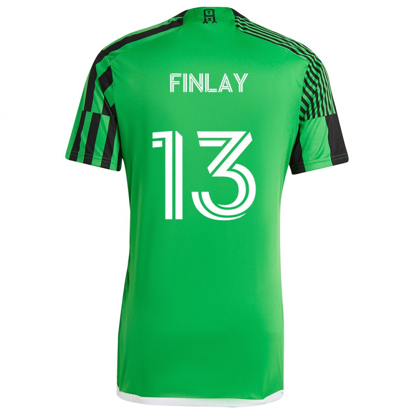 Kinder Ethan Finlay #13 Grün Schwarz Heimtrikot Trikot 2024/25 T-Shirt