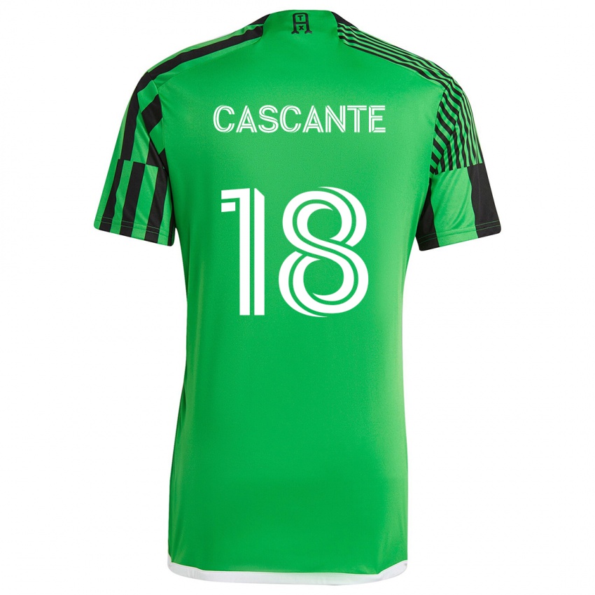 Kinder Julio Cascante #18 Grün Schwarz Heimtrikot Trikot 2024/25 T-Shirt