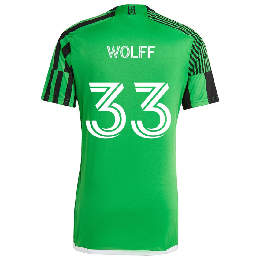 Kinder Owen Wolff #33 Grün Schwarz Heimtrikot Trikot 2024/25 T-Shirt