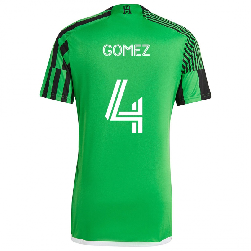 Kinder Antonio Gomez #4 Grün Schwarz Heimtrikot Trikot 2024/25 T-Shirt