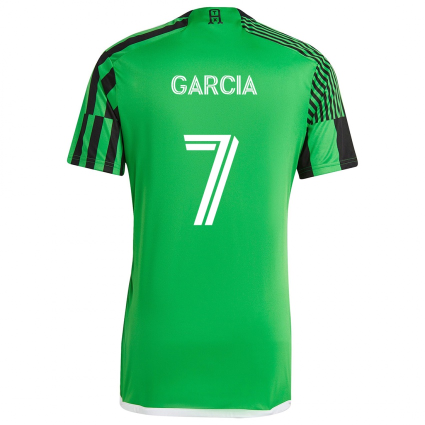 Kinder Anthony García #7 Grün Schwarz Heimtrikot Trikot 2024/25 T-Shirt