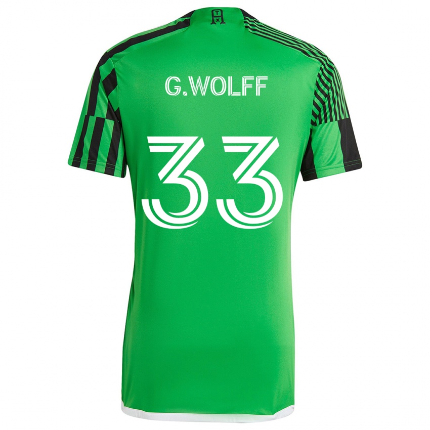 Kinder Gavin Wolff #33 Grün Schwarz Heimtrikot Trikot 2024/25 T-Shirt