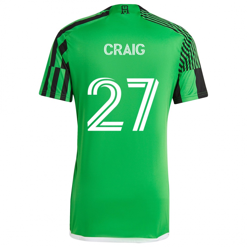 Kinder Brandan Craig #27 Grün Schwarz Heimtrikot Trikot 2024/25 T-Shirt