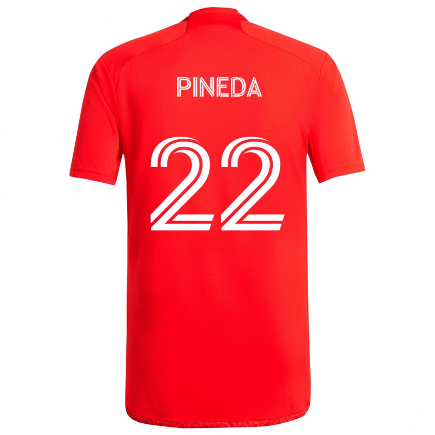 Kinder Mauricio Pineda #22 Rot-Weiss Heimtrikot Trikot 2024/25 T-Shirt