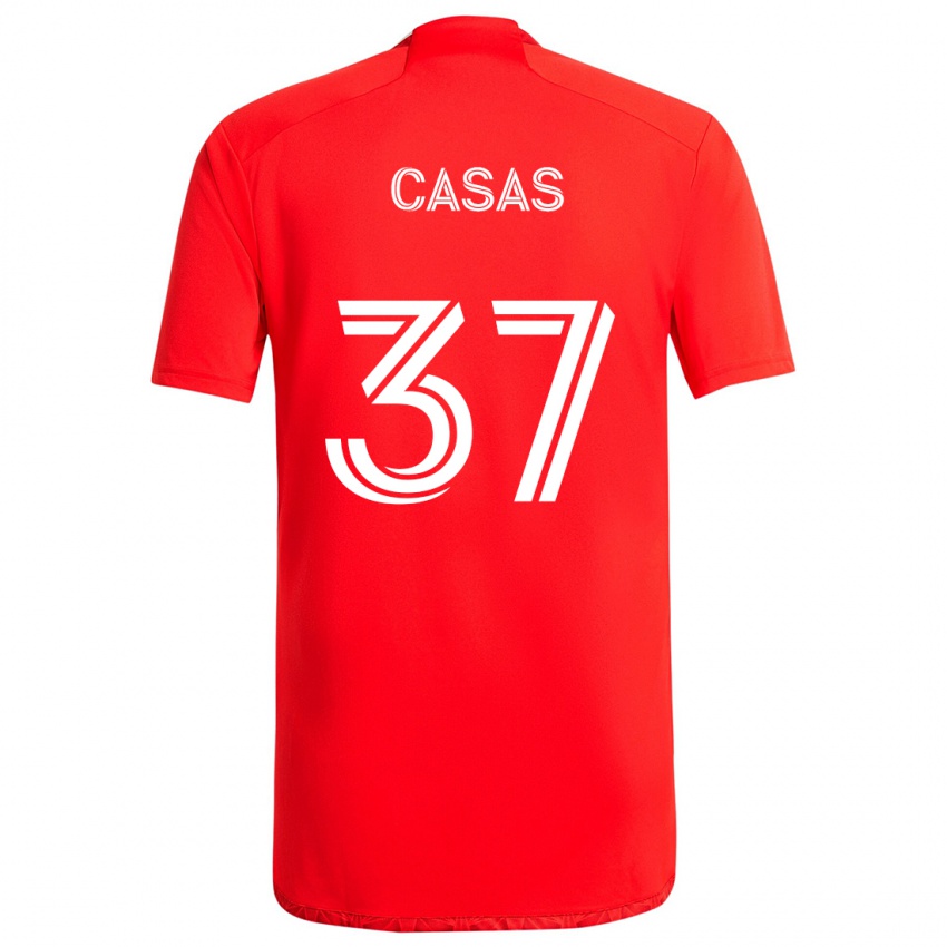 Kinder Javier Casas #37 Rot-Weiss Heimtrikot Trikot 2024/25 T-Shirt