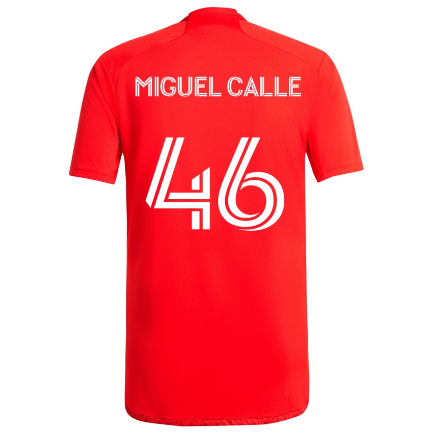 Kinder Juan Miguel Calle #46 Rot-Weiss Heimtrikot Trikot 2024/25 T-Shirt