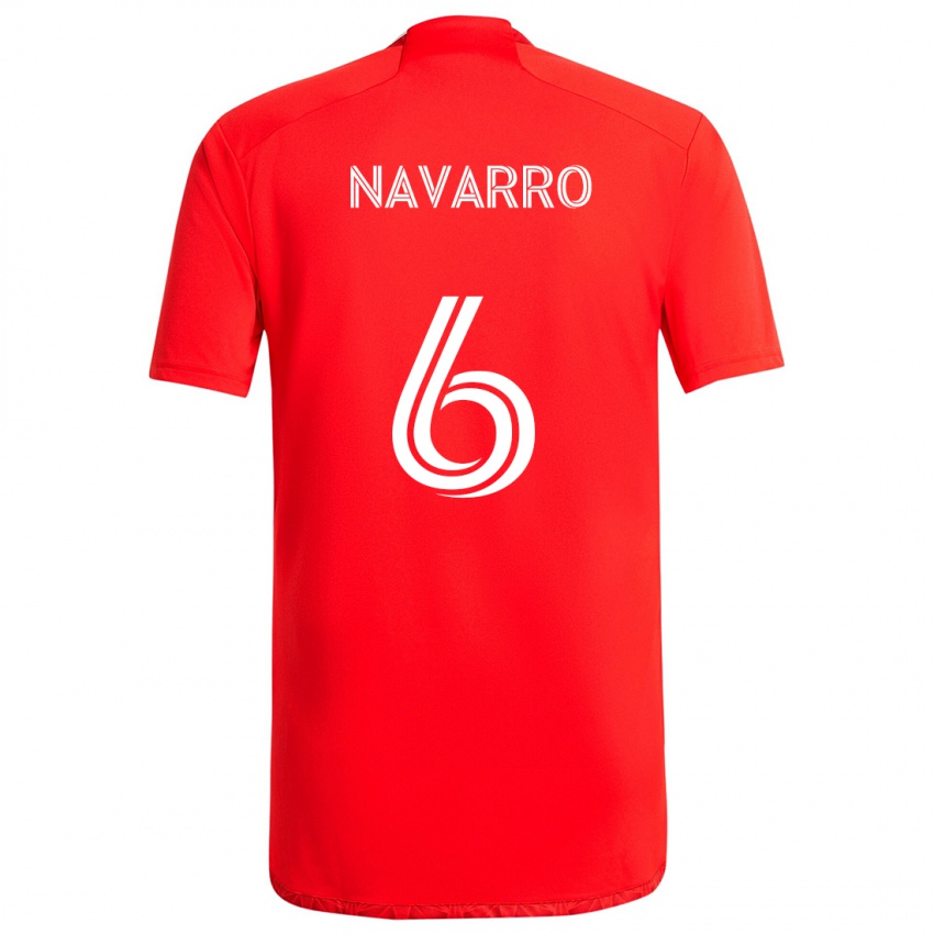 Kinder Miguel Navarro #6 Rot-Weiss Heimtrikot Trikot 2024/25 T-Shirt