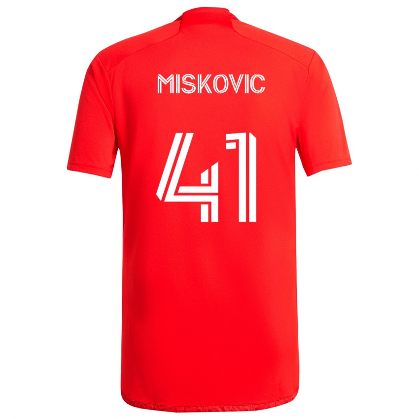 Kinder Mihajlo Miskovic #41 Rot-Weiss Heimtrikot Trikot 2024/25 T-Shirt