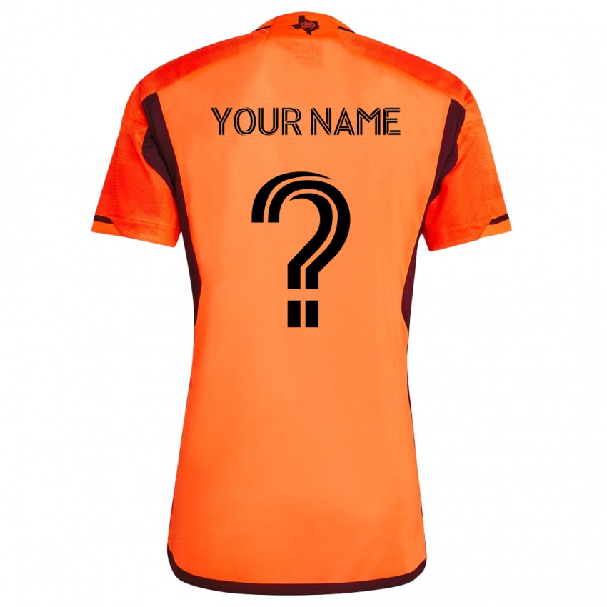 Kinder Ihren Namen #0 Orange Schwarz Heimtrikot Trikot 2024/25 T-Shirt