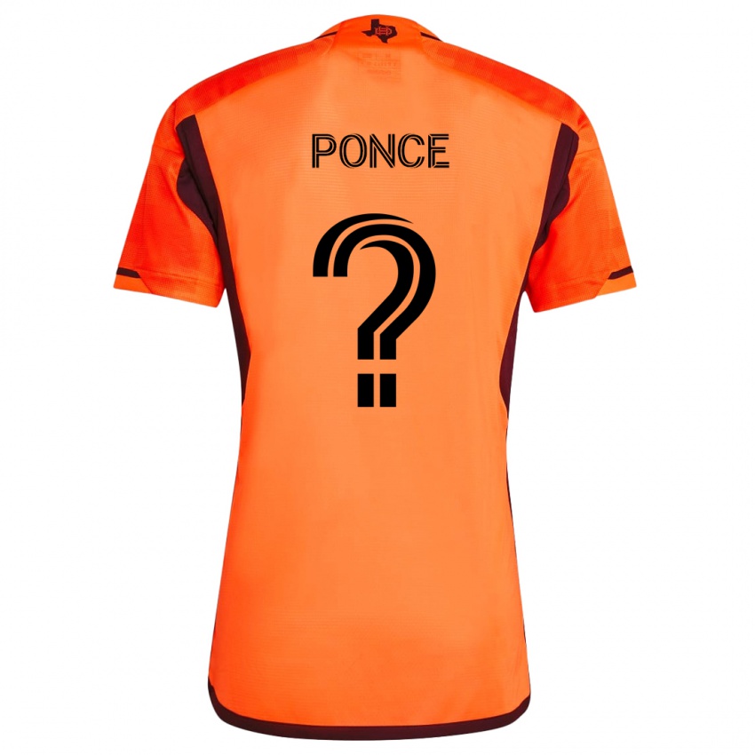 Kinder Ezequiel Ponce #0 Orange Schwarz Heimtrikot Trikot 2024/25 T-Shirt