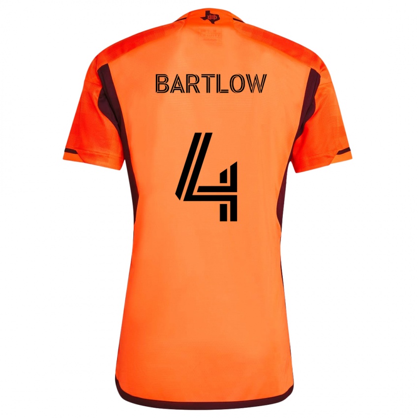 Kinder Ethan Bartlow #4 Orange Schwarz Heimtrikot Trikot 2024/25 T-Shirt