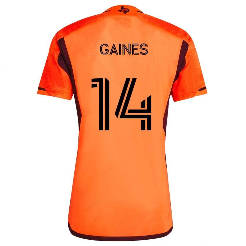 Kinder Mckinze Gaines #14 Orange Schwarz Heimtrikot Trikot 2024/25 T-Shirt