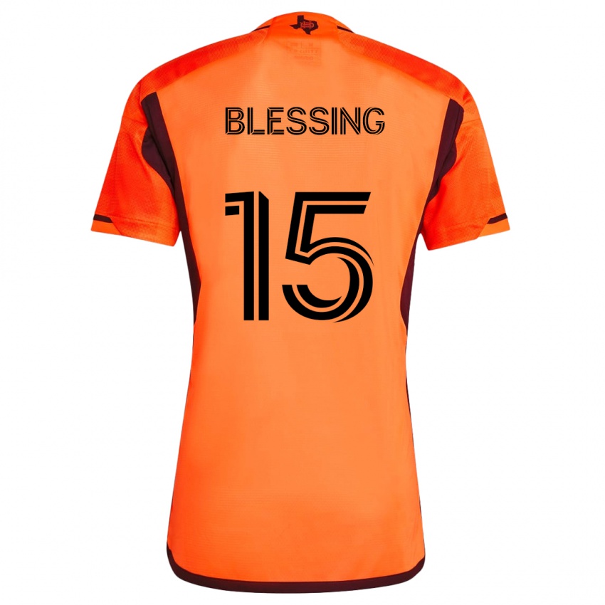 Kinder Latif Blessing #15 Orange Schwarz Heimtrikot Trikot 2024/25 T-Shirt