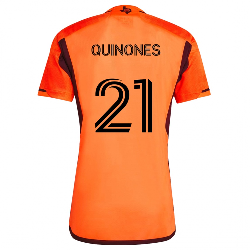 Kinder Nelson Quiñónes #21 Orange Schwarz Heimtrikot Trikot 2024/25 T-Shirt