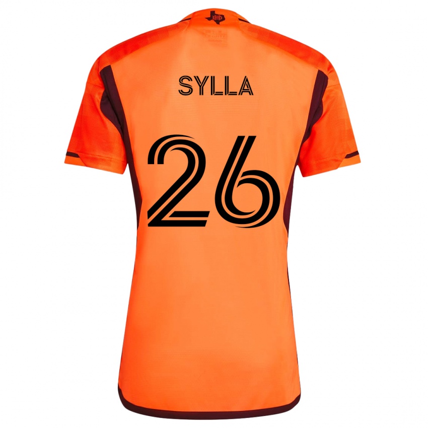 Kinder Ousmane Sylla #26 Orange Schwarz Heimtrikot Trikot 2024/25 T-Shirt