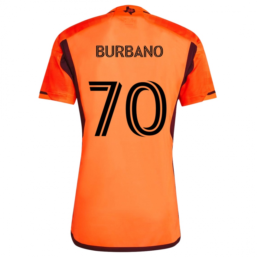 Kinder Jordy Burbano #70 Orange Schwarz Heimtrikot Trikot 2024/25 T-Shirt