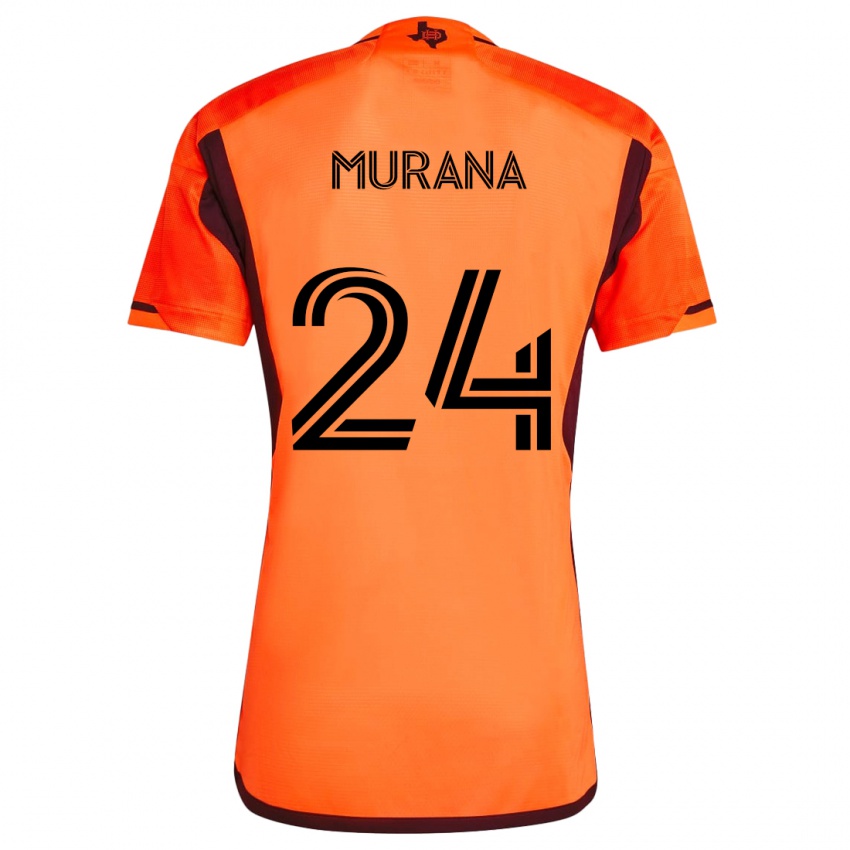 Kinder Mujeeb Murana #24 Orange Schwarz Heimtrikot Trikot 2024/25 T-Shirt