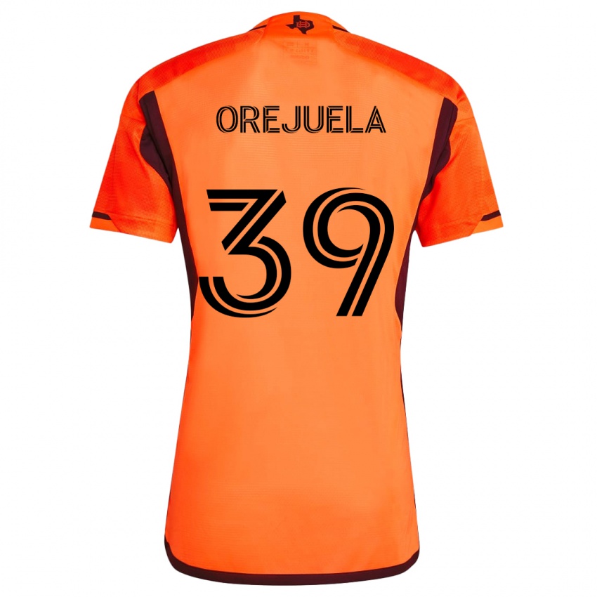 Kinder Jesus Orejuela #39 Orange Schwarz Heimtrikot Trikot 2024/25 T-Shirt